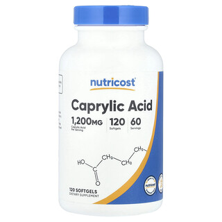 Nutricost, Caprylic Acid, Caprylsäure, 120 Weichkapseln (600 mg pro Weichkapsel)