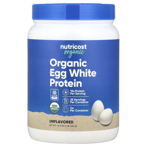 Nutricost Organic Egg White Protein, Unflavored, 1 lb (454 g)