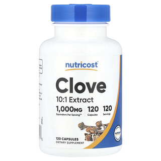 Nutricost, Kryddnejlika, 1 000 mg, 120 kapslar