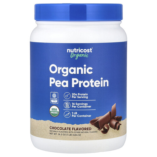 Nutricost, Organic Pea Protein, Chocolate, 1 lb (454 g)