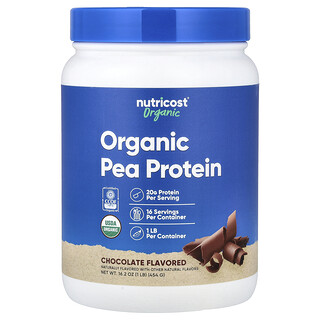 Nutricost‏, חלבון אפונה אורגני, שוקולד, 454 גרם (1 ליברה)