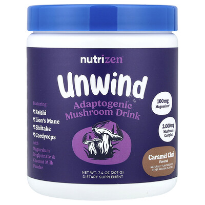 Nutricost, Nutrizen™, Bebida de hongos adaptógenos para relajarse, Chai con caramelo, 207 g (7,4 oz)