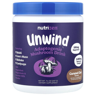Nutricost, Nutrizen™, Bebida de hongos adaptógenos para relajarse, Chai con caramelo, 207 g (7,4 oz)