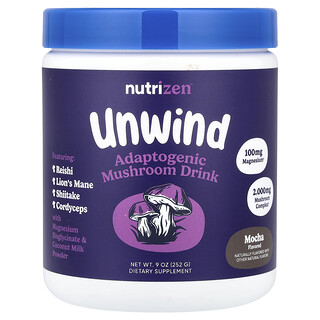 Nutricost, Nutrizen™, Bersantai, Minuman Cendawan Adaptogenik, Mocha, 9 oz (252 g)