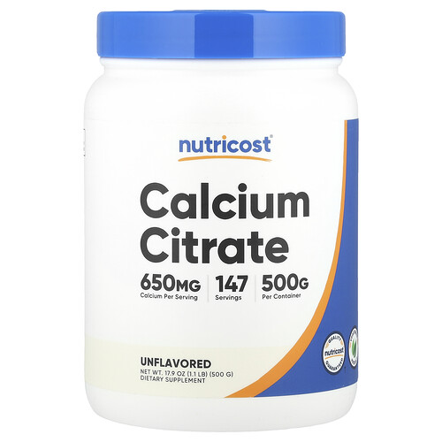 Nutricost Calcium Citrate, Unflavored, 17.9 oz (500 g)