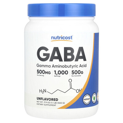 Product Image for Nutricost, GABA, Unflavored, 17.9 oz (500 g)
