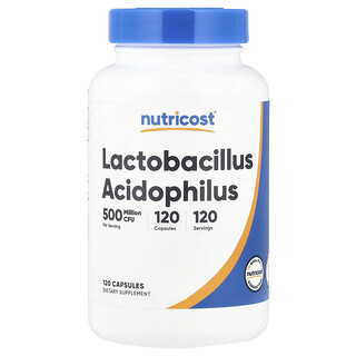Nutricost, Lactobacillus Acidophilus, 500 milionów CFU, 120 kapsułek