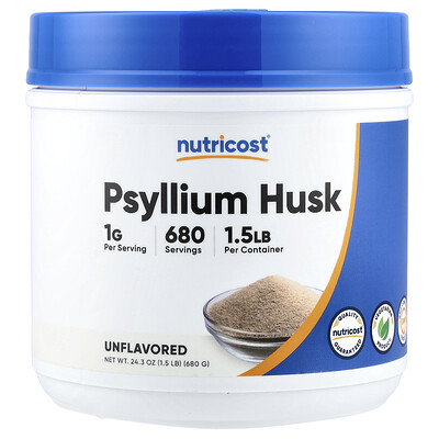 Product Image for Nutricost, Psyllium Husk, Unflavored, 24.3 oz (680 g)