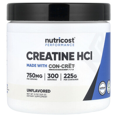 Product Image for Nutricost, Creatine HCl, Unflavored, 8 oz (225 g)