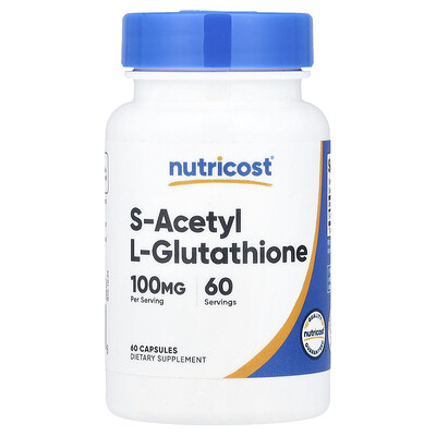 Nutricost, S-acetil-L-glutatión, 100 mg, 60 cápsulas