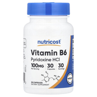 Nutricost, 维生素 B6，100 毫克，30 粒胶囊