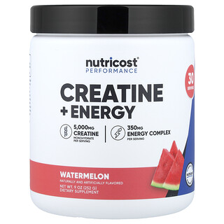 Nutricost, Výkon, kreatín + energia, melón, 252 g