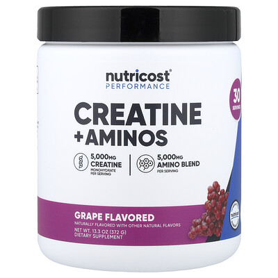Nutricost, Performance, Creatina más aminoácidos, Uva, 372 g (13,3 oz)