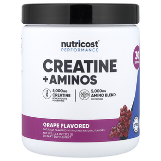 Nutricost, Performance, Creatine + Aminos, Kreatin und Aminosäuren, Traube, 372 g (13,3 oz.)