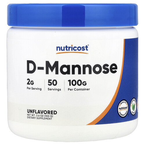 Nutricost, D-Mannose, Unflavored, D-Mannose, geschmacksneutral, 100 g (3,6 oz.)