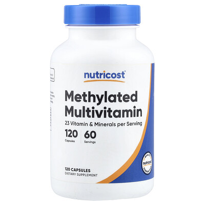 Nutricost, Suplemento multivitamínico metilado, 120 cápsulas