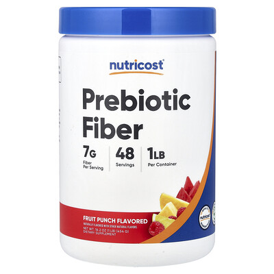 Nutricost, Fibra prebiótica, Ponche de frutas, 454 g (16,2 oz)