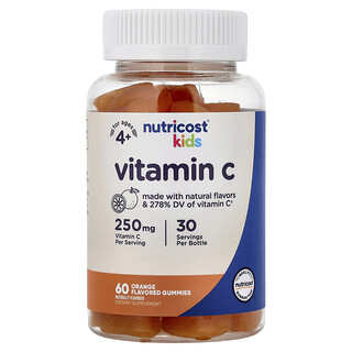 Nutricost, Kids, Vitamin C Gummies, Ages 4+, Orange, 60 Gummies