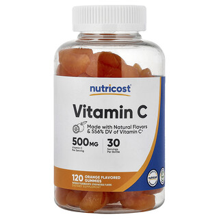 Nutricost, 비타민C 구미젤리, 오렌지 맛, 구미젤리 120개