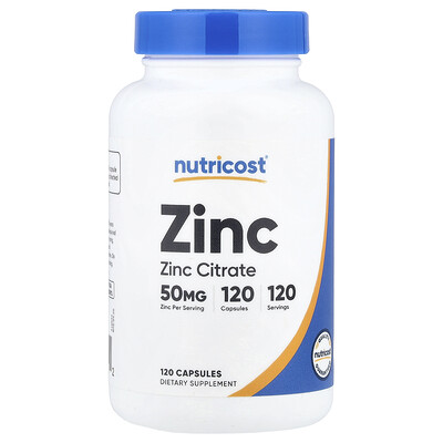 Product Image for Nutricost, Zinc, 50 mg, 120 Capsules