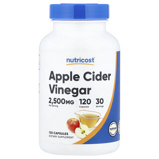 Nutricost, Vinagre de sidra de manzana, 120 cápsulas (625 mg por cápsula)
