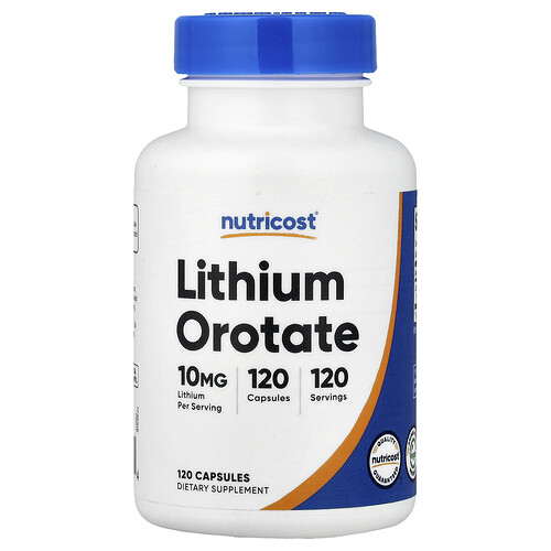 Nutricost Lithium Orotate, 10 mg, 120 Capsules