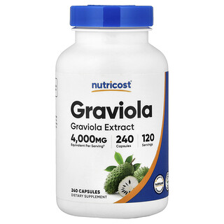 Nutricost, гравиола, 240 капсул (100 мг в 1 капсуле)