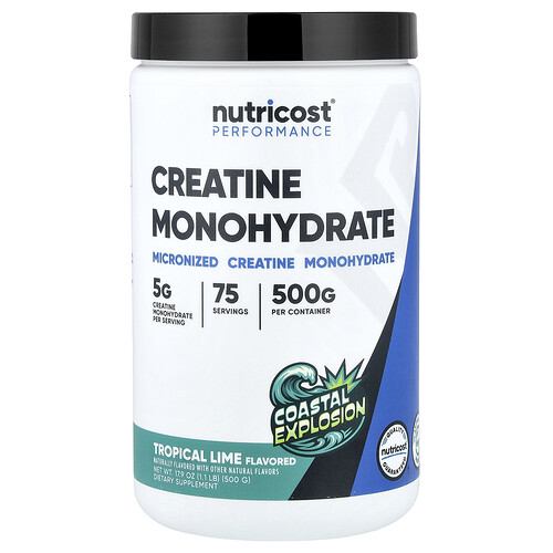 Nutricost, Performance, Creatine Monohydrate, Coastal Explosion, Tropical Lime, 1.1 lb (500 g)