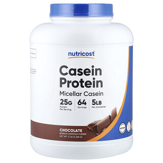 Nutricost, Proteína de caseína, Chocolate`` 2268 g (5 lb)