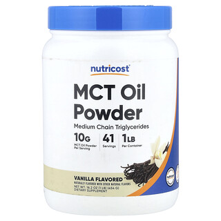 Nutricost, MCT Oil Powder, MCT-Ölpulver, Vanille, 454 g (16,2 oz.)