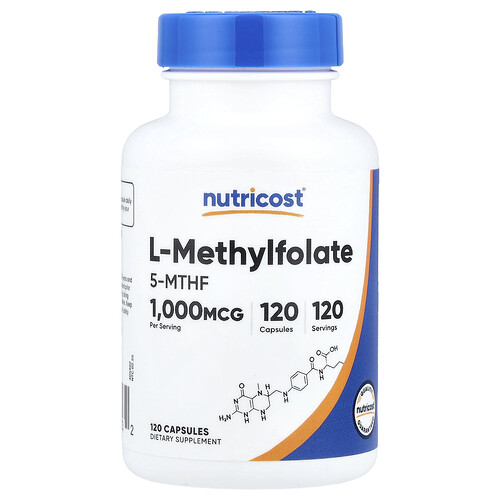 Nutricost L-Methylfolate, 1,000 mcg, 120 Capsules