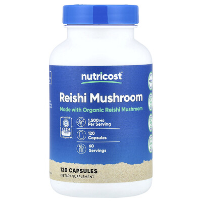Nutricost, Reishi Mushroom, 1,500 mg, 120 Capsules (750 mg per Capsule)