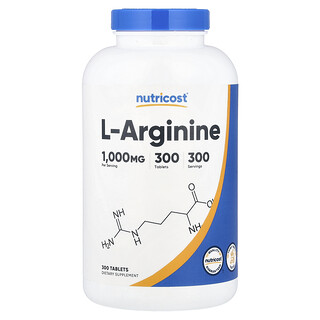 Nutricost, L-Arginina, 1.000 mg, 300 comprimate