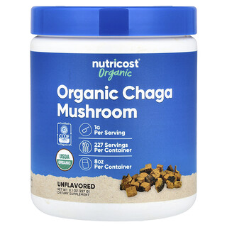 Nutricost, Hongo chaga orgánico, Sin sabor, 227 g (8,1 oz)