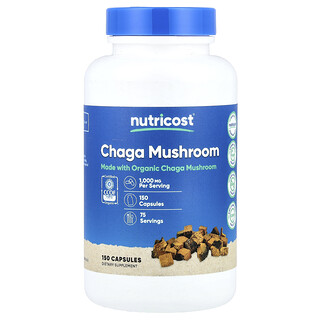 Nutricost, 차가버섯, 캡슐 150정(캡슐 1정당 500mg)