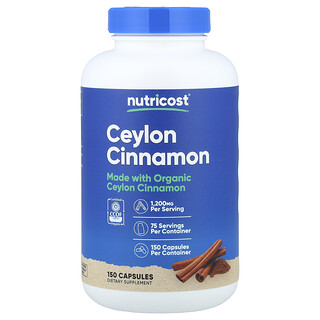 Nutricost, Canela do Ceilão, 150 Cápsulas (600 mg por Cápsula)