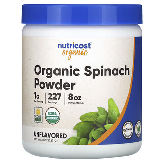 Nutricost, Bio špenátový prášek, neochucený, 227 g
