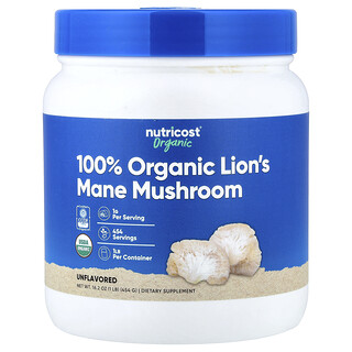 Nutricost, 有機猴頭菇粉，原味，1 磅（454 克）