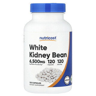 Nutricost, White Kidney Bean, 120 Capsules (650 mg per Capsule)