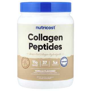 Nutricost, Péptidos de colágeno, Vainilla, 454 g (16,2 oz)