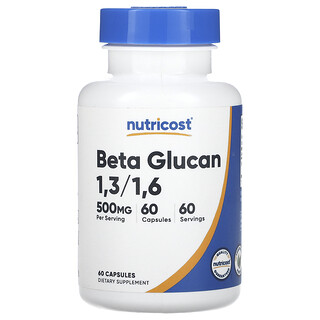 Nutricost, Beta Glucan 1,3/1,6, 500 mg, 60 capsule