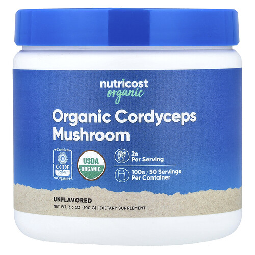 Nutricost, Organic Cordyceps Mushroom, Unflavored, 3.6 oz (100 g)