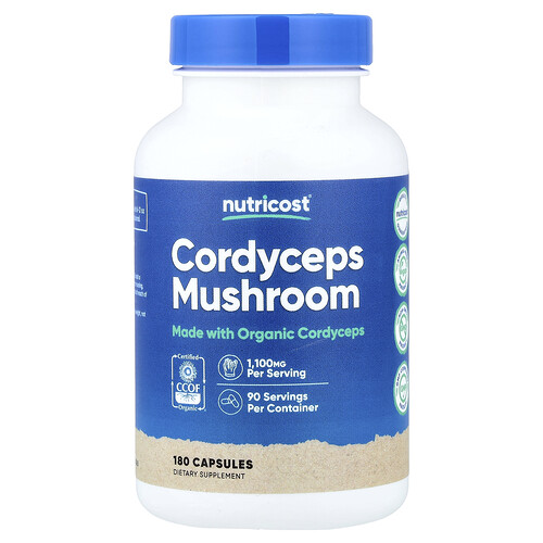 Nutricost, Cordyceps Mushroom, Cordyceps-Pilz, 180 Kapseln (550 mg pro Kapsel)