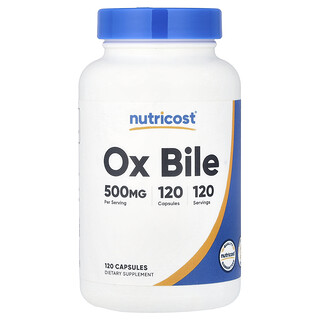 Nutricost, Bilă de bou, 500 mg, 120 capsule