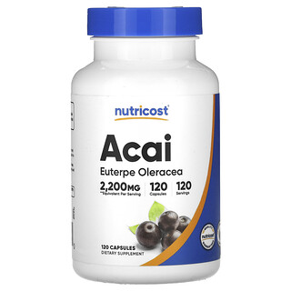 Nutricost‏, אסאי, 2,200 מ"ג, 120 כמוסות