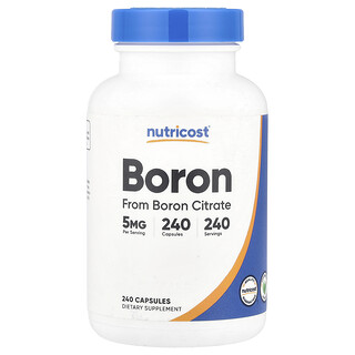 Nutricost, Boro, 5 mg, 240 capsule