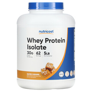 Nutricost, ホエイプロテインアイソレート、塩キャラメル、2,268g（5ポンド）