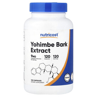 Nutricost, Extracto de corteza de yohimbe, 9 mg, 120 cápsulas