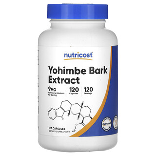 Nutricost, Extracto de corteza de yohimbe, 9 mg, 120 cápsulas