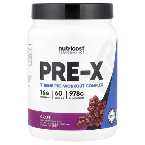 Nutricost Performance, PRE-X, Xtreme Pre-Workout Complex, Grape, 2.2 lb (978 g)